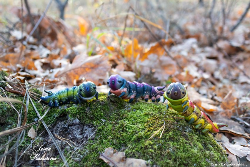 Шарнирные гусенички — Кукольная миниатюра своими руками: еда