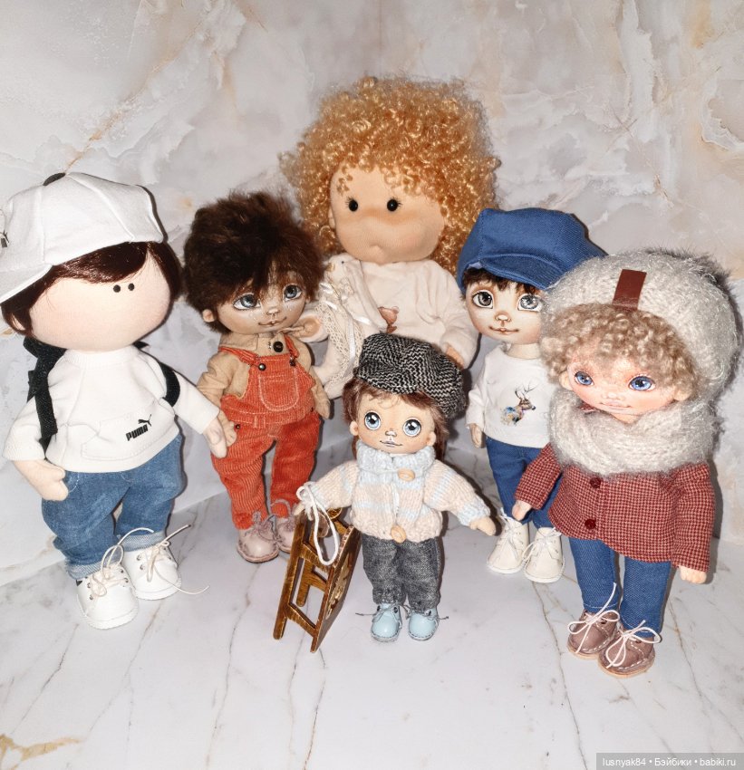 Мальчишки — Текстильные игрушки и примитивы: кофейные