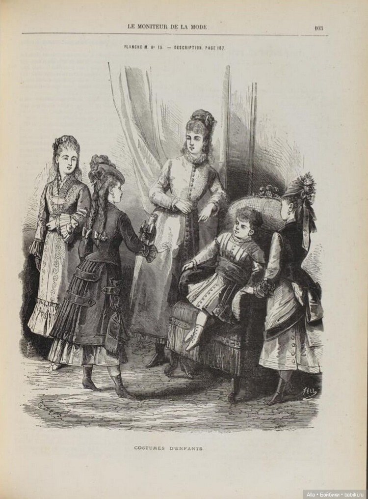 Детская мода на иллюстрациях "Le Moniteur de la Mode", "La Gazette Rose", "La Mode Illustrée" за 1876 год (фото 4)