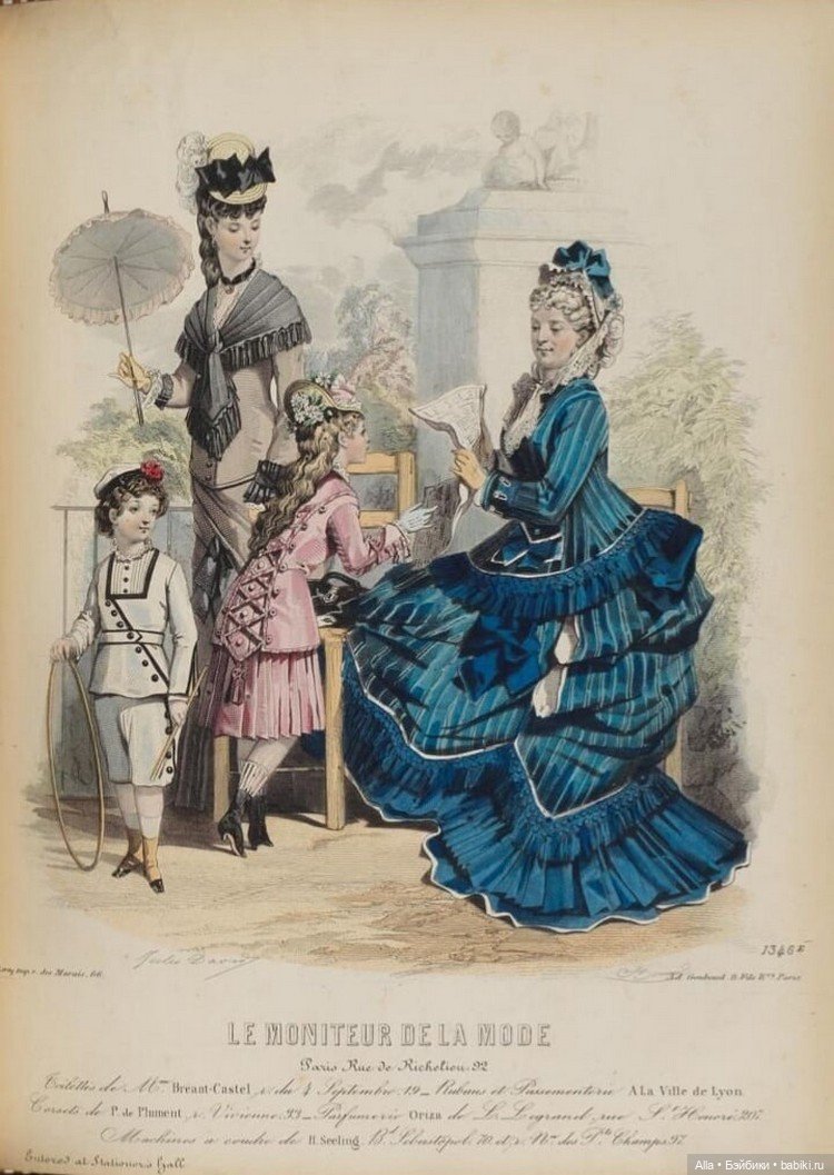 Детская мода на иллюстрациях "Le Moniteur de la Mode", "La Gazette Rose", "La Mode Illustrée" за 1876 год (фото 6)