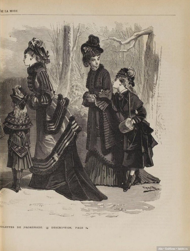 Детская мода на иллюстрациях "Le Moniteur de la Mode", "La Gazette Rose", "La Mode Illustrée" за 1876 год (фото 8)