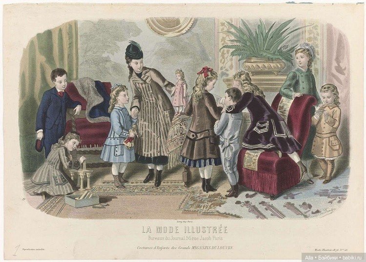 Детская мода на иллюстрациях "Le Moniteur de la Mode", "La Gazette Rose", "La Mode Illustrée" за 1876 год (фото 3)