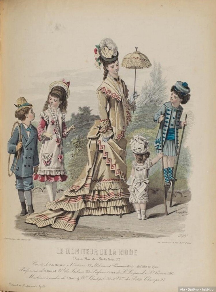 Детская мода на иллюстрациях "Le Moniteur de la Mode", "La Gazette Rose", "La Mode Illustrée" за 1876 год (фото 7)