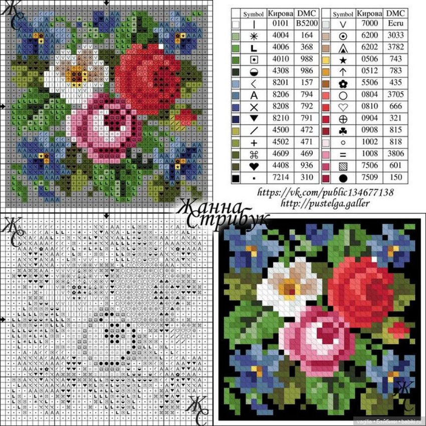 Мелочь крестиком 1 — Схемы вышивки крестом: фото узоров (фото 9)