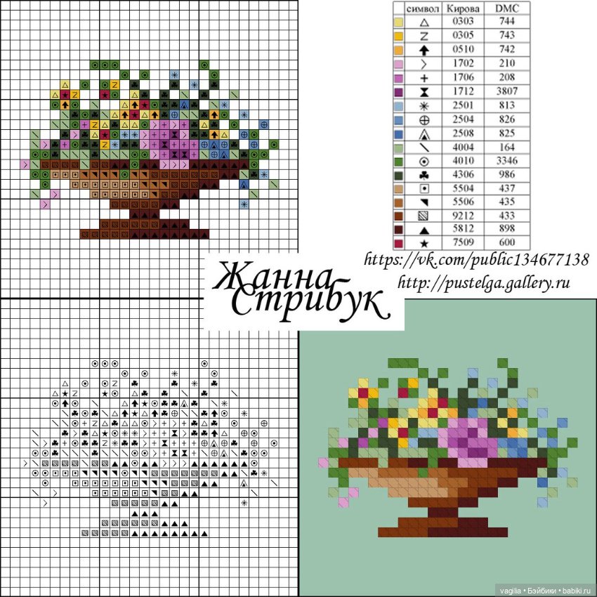 Мелочь крестиком 1 — Схемы вышивки крестом: фото узоров