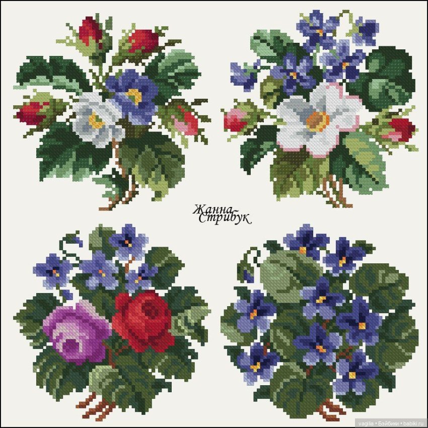 Мелочь крестиком 1 — Схемы вышивки крестом: фото узоров