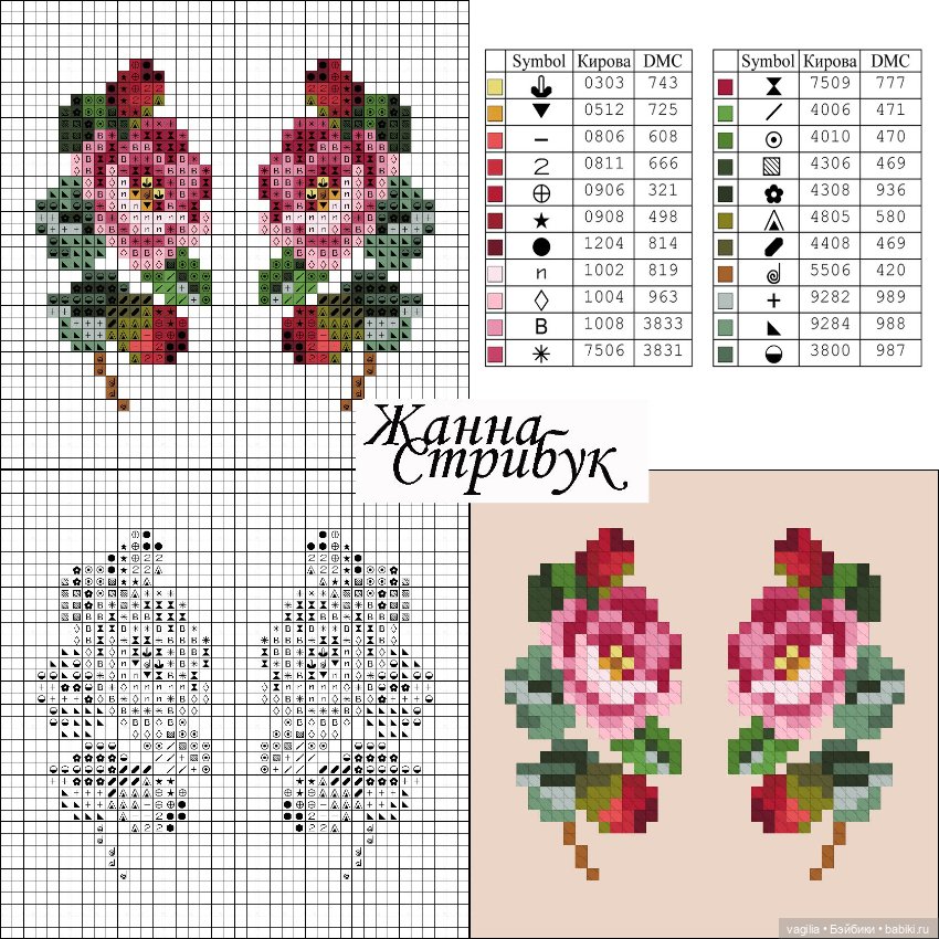 Микровышивка крестом схемы