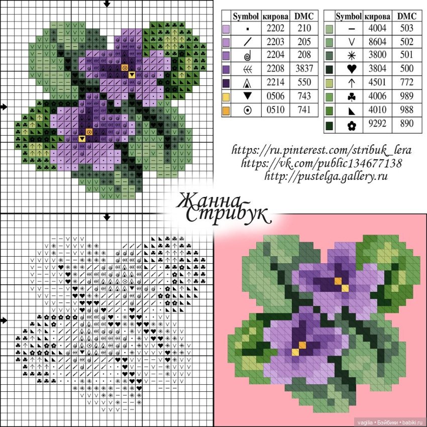 Мелочь крестиком 1 — Схемы вышивки крестом: фото узоров