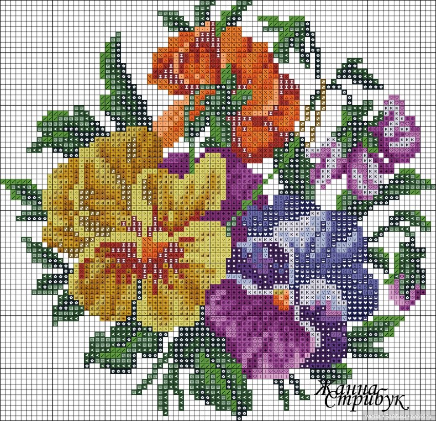 Мелочь крестиком 2 — Схемы вышивки крестом: фото узоров