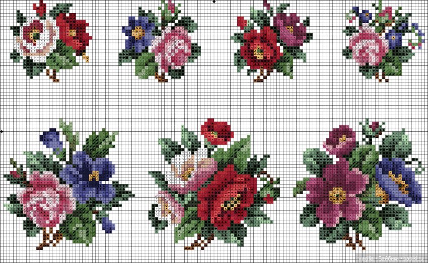 Мелочь крестиком 2 — Схемы вышивки крестом: фото узоров