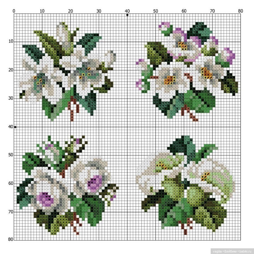 Мелочь крестиком 2 — Схемы вышивки крестом: фото узоров (фото 9)