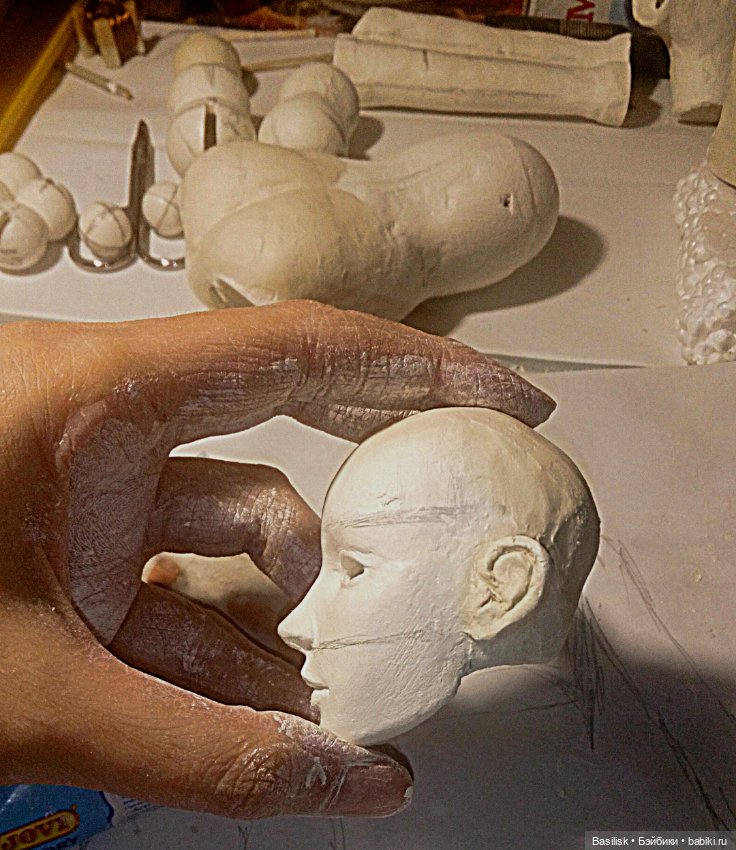 Мм мальчик. Процесс 2 — Авторские шарнирные куклы своими руками: лепка (фото 2)