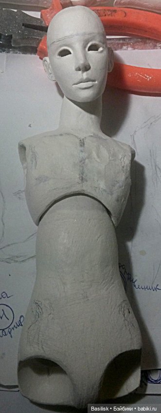 Мм мальчик. Процесс 2 — Авторские шарнирные куклы своими руками: лепка (фото 8)