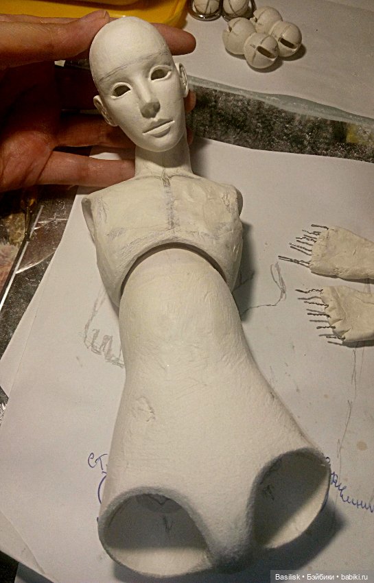 Мм мальчик. Процесс 2 — Авторские шарнирные куклы своими руками: лепка (фото 5)