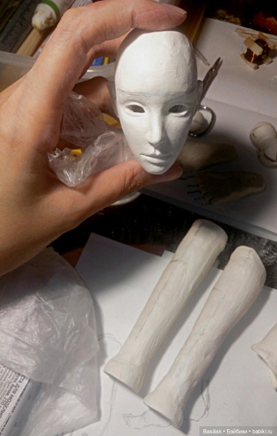 Мм мальчик. Процесс 2 — Авторские шарнирные куклы своими руками: лепка (фото 3)