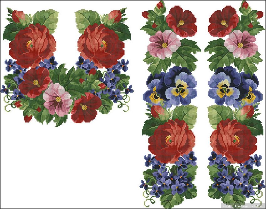 Ещё вышиванки, правда без схем, но вполне читаемы