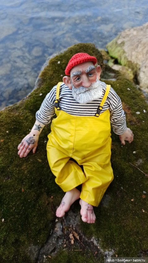 Моряк-рыбак. Будуарная кукла Лели Дубровиной (фото 10)