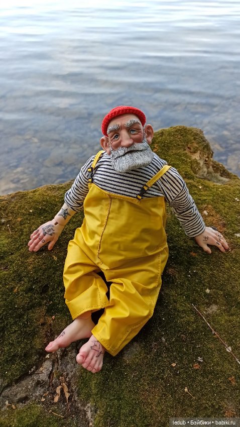 Моряк-рыбак. Будуарная кукла Лели Дубровиной (фото 5)