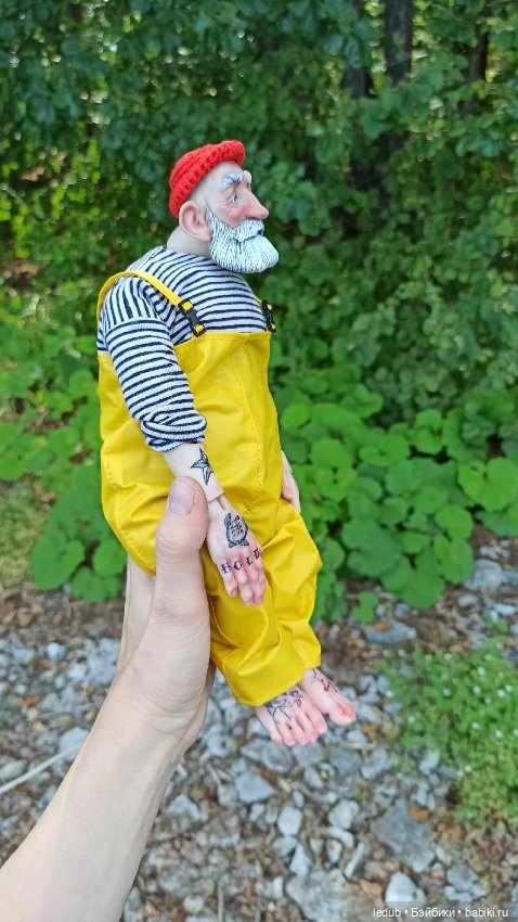 Моряк-рыбак. Будуарная кукла Лели Дубровиной (фото 3)