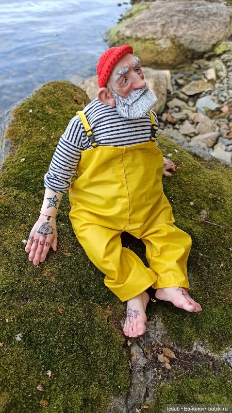 Моряк-рыбак. Будуарная кукла Лели Дубровиной (фото 7)