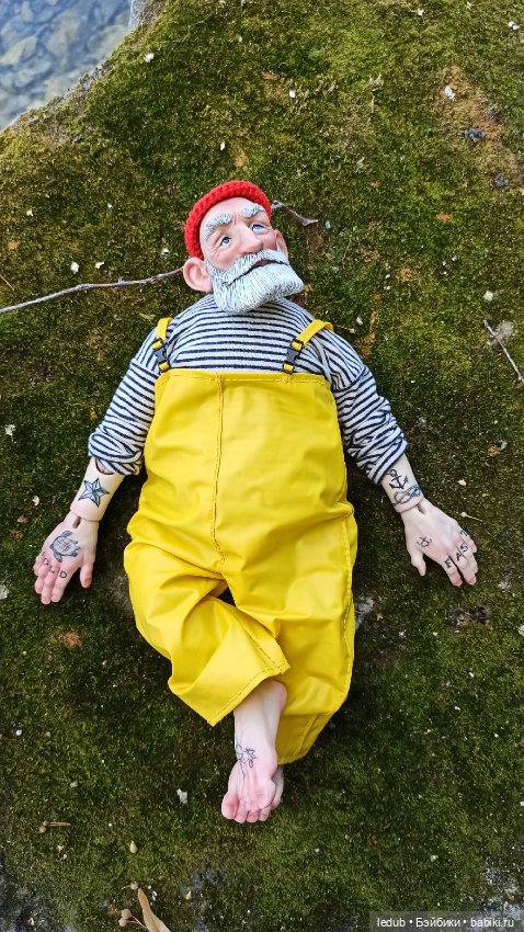 Моряк-рыбак. Будуарная кукла Лели Дубровиной (фото 8)