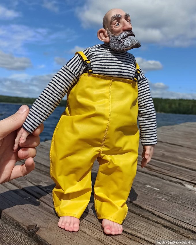 Моряк-рыбак. Будуарная кукла Лели Дубровиной (фото 6)