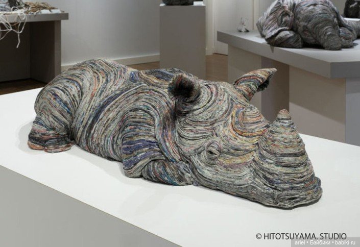 Животные из газет от художницы Chie Hitotsuyama (фото 9)