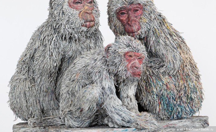 Животные из газет от художницы Chie Hitotsuyama (фото 4)