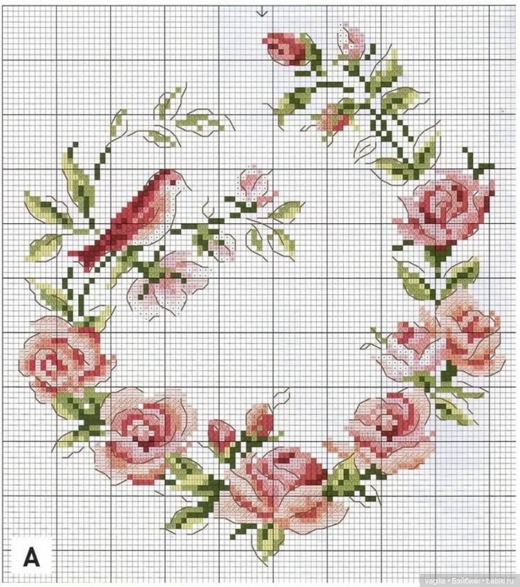 Французская вышивка — Схемы вышивки крестом: фото узоров