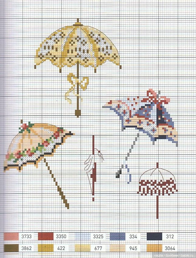 Французская вышивка — Схемы вышивки крестом: фото узоров