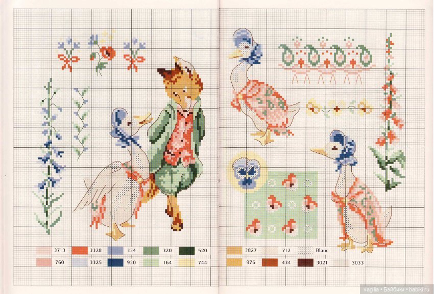 Французская вышивка — Схемы вышивки крестом: фото узоров