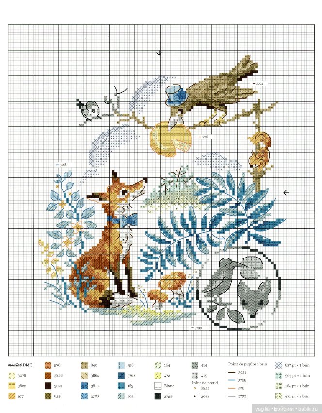 Французская вышивка — Схемы вышивки крестом: фото узоров (фото 5)