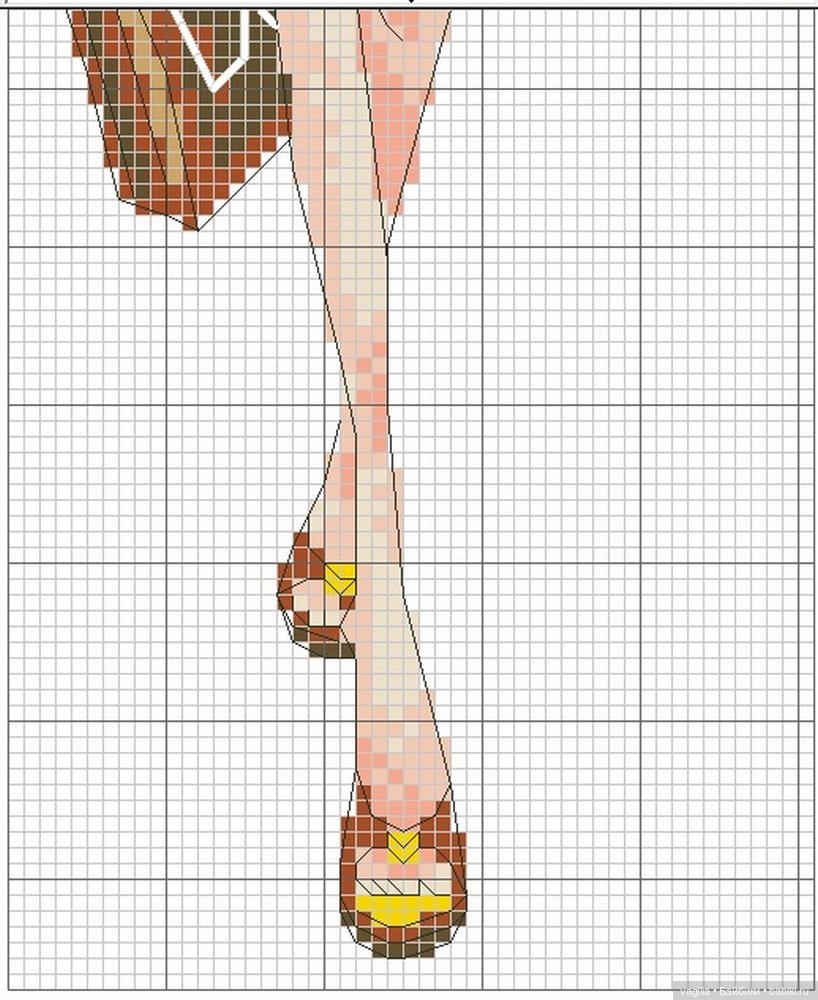 Дамы, девушки крестиком — Схемы вышивки крестом: фото узоров (фото 3)