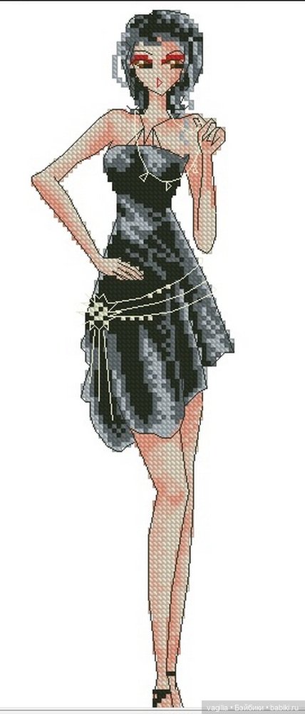 Дамы, девушки крестиком — Схемы вышивки крестом: фото узоров