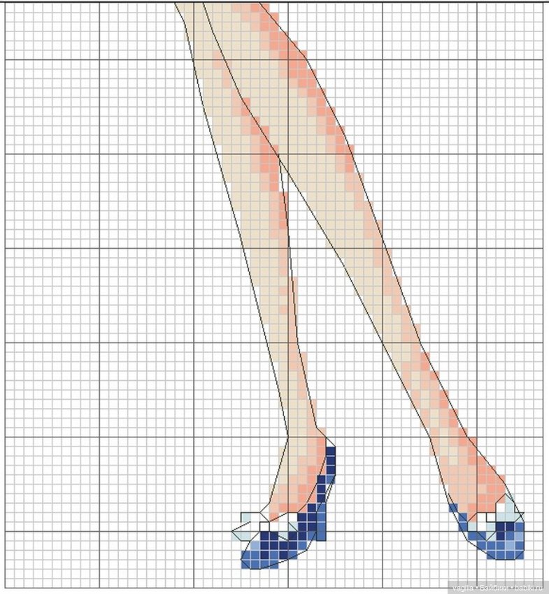 Дамы, девушки крестиком — Схемы вышивки крестом: фото узоров