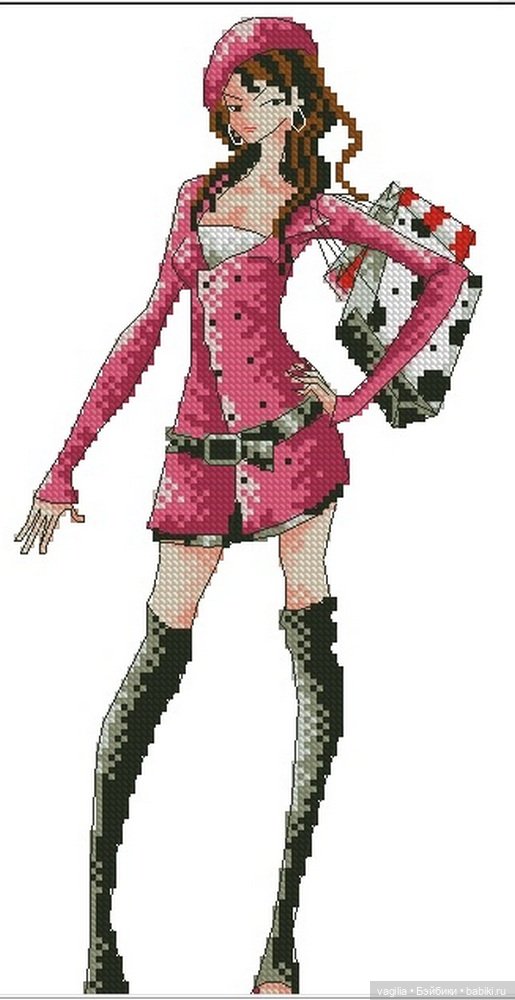 Дамы, девушки крестиком — Схемы вышивки крестом: фото узоров