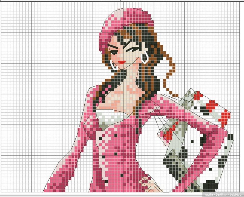 Дамы, девушки крестиком — Схемы вышивки крестом: фото узоров