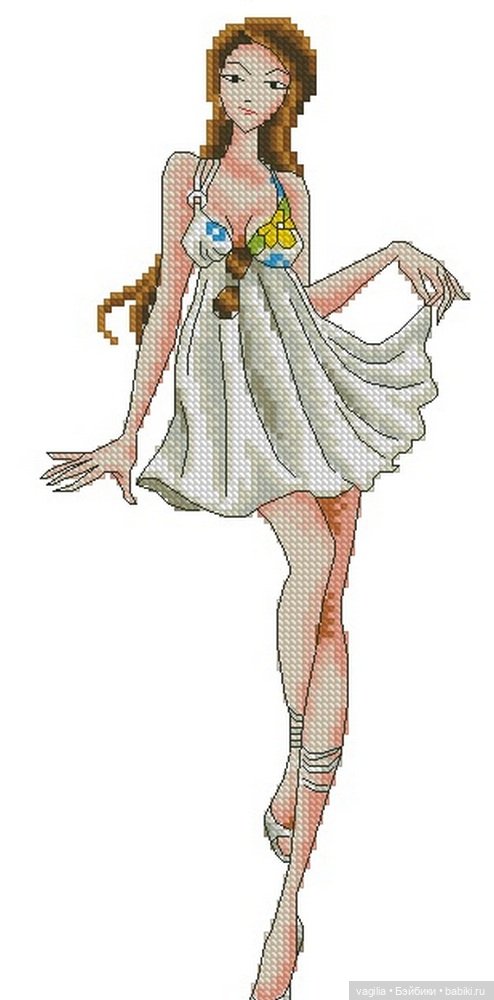 Дамы, девушки крестиком — Схемы вышивки крестом: фото узоров