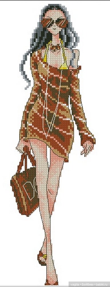 Дамы, девушки крестиком — Схемы вышивки крестом: фото узоров
