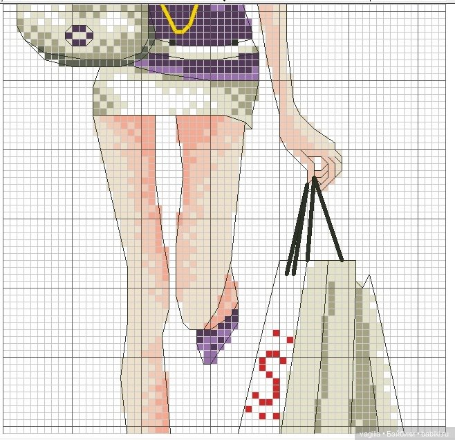 Дамы, девушки крестиком — Схемы вышивки крестом: фото узоров (фото 6)