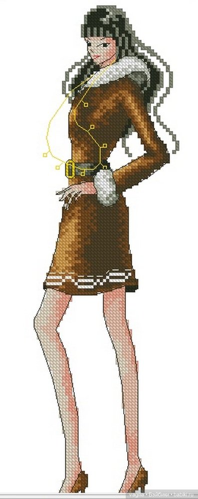 Дамы, девушки крестиком — Схемы вышивки крестом: фото узоров