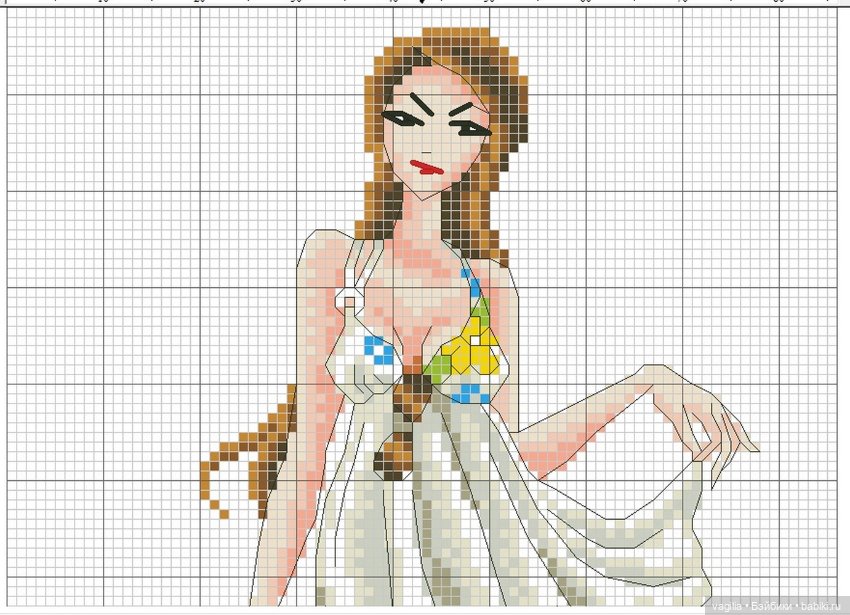 Дамы, девушки крестиком — Схемы вышивки крестом: фото узоров