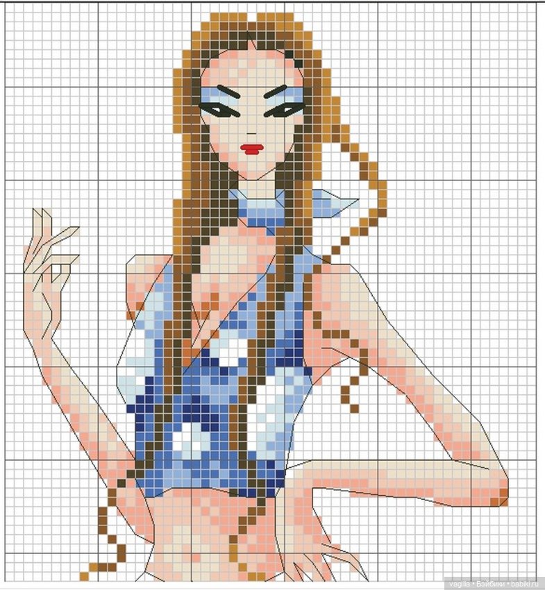 Дамы, девушки крестиком — Схемы вышивки крестом: фото узоров