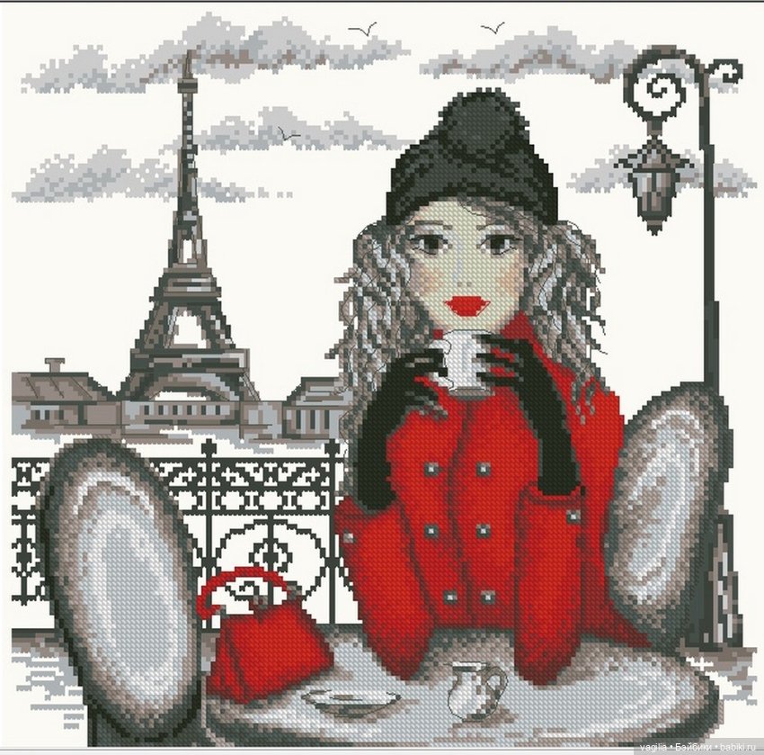 И ещё девушки и дамы — Схемы вышивки крестом: фото узоров