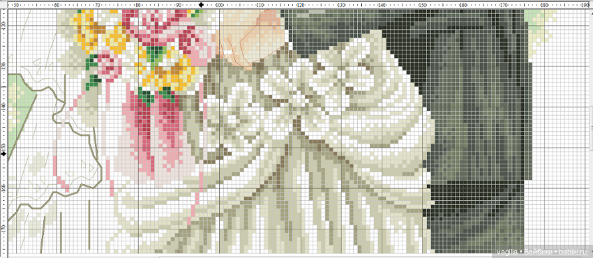 И ещё девушки и дамы — Схемы вышивки крестом: фото узоров (фото 10)