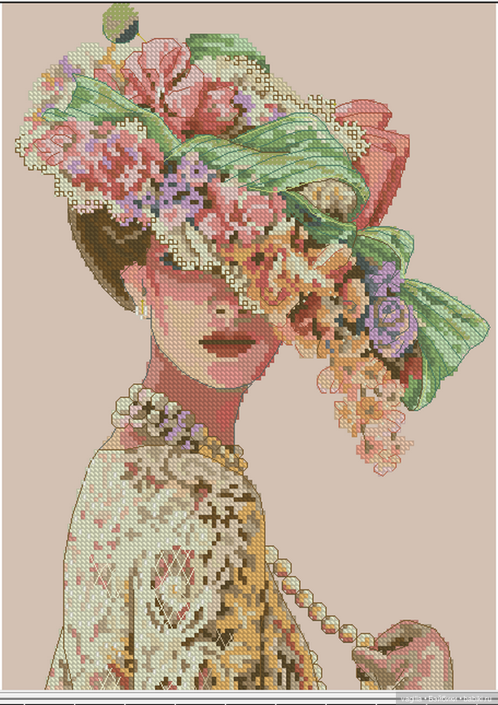 И ещё девушки и дамы — Схемы вышивки крестом: фото узоров
