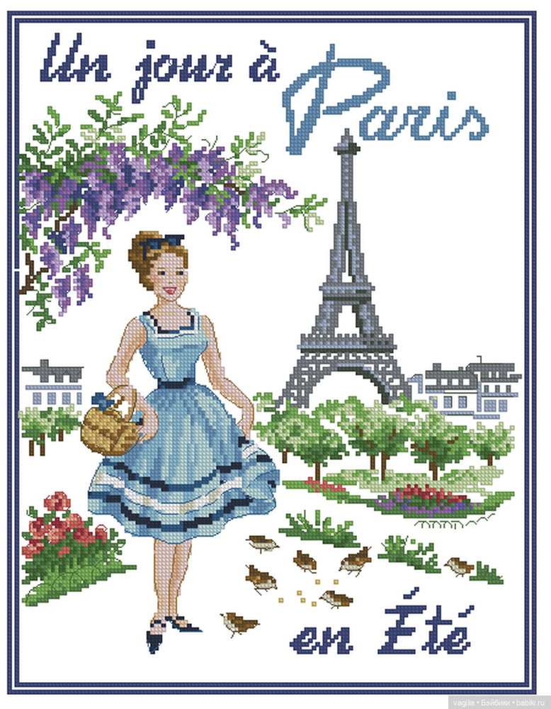 Парижанки и не только — Схемы вышивки крестом: фото узоров