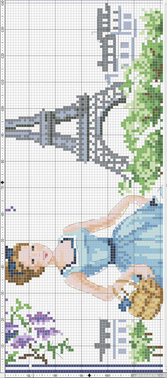 Парижанки и не только — Схемы вышивки крестом: фото узоров