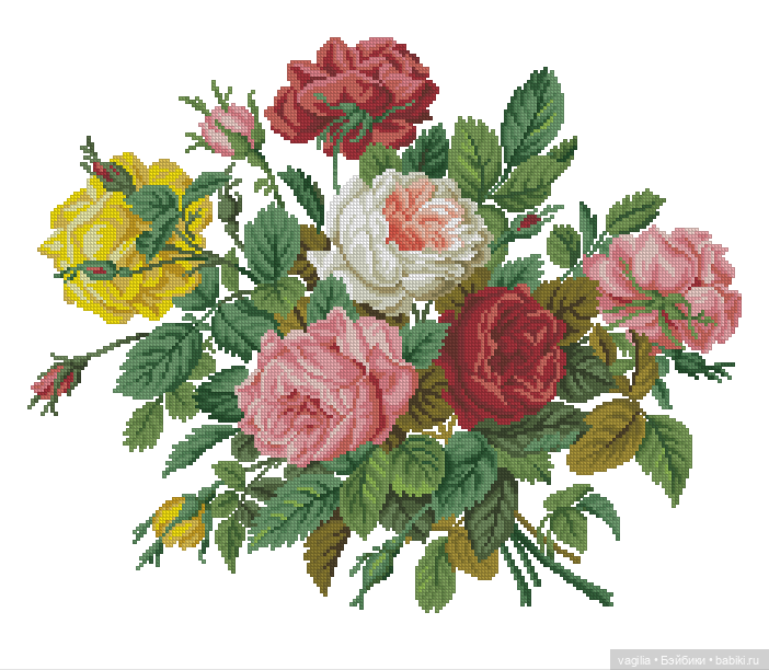 Цветы во всей красе — Схемы вышивки крестом: фото узоров
