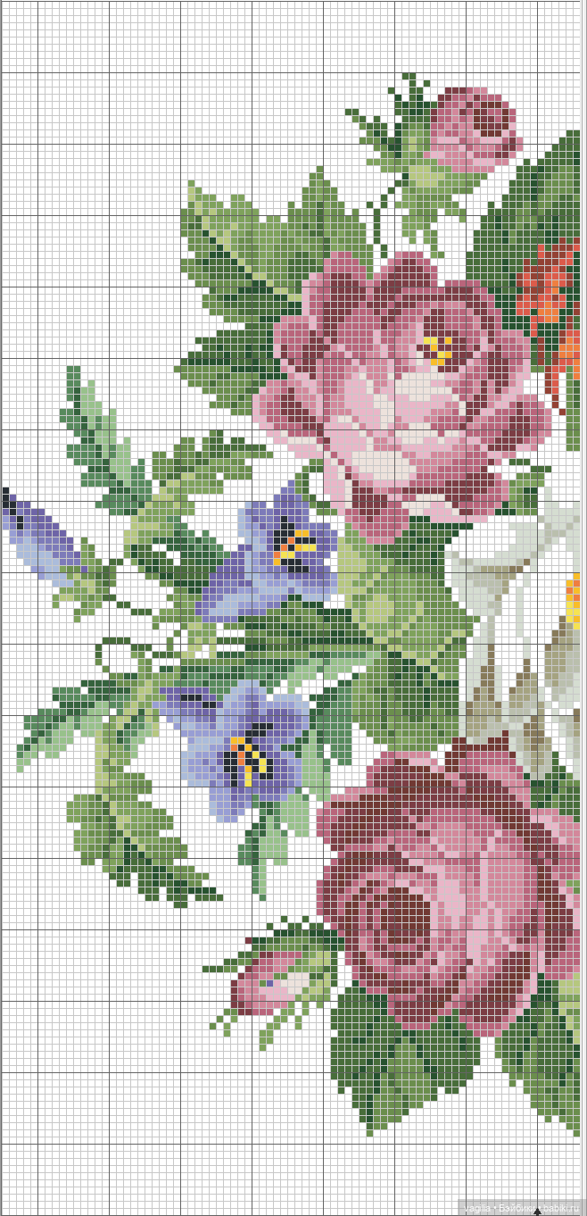 Цветы во всей красе — Схемы вышивки крестом: фото узоров